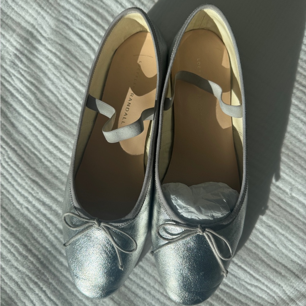 Loeffler Randall Metallic Silver Flats